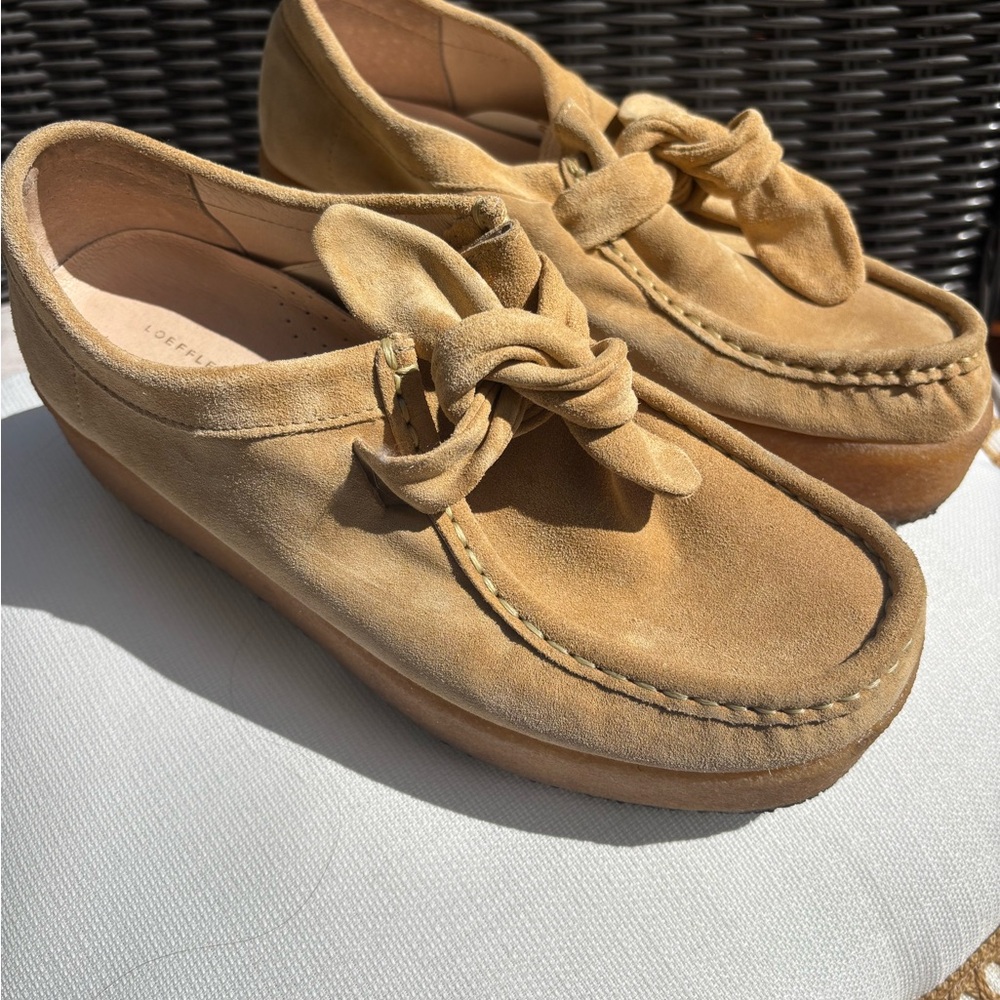 Loeffler Randall Tan Suede Loafers. Size 9. Made in Portugal. Cool and Comfy!